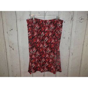 NEW Sag Harbor 1X Moroccan Heat Stretch Elastic Waist Orig $44 Midi Skirt 2681